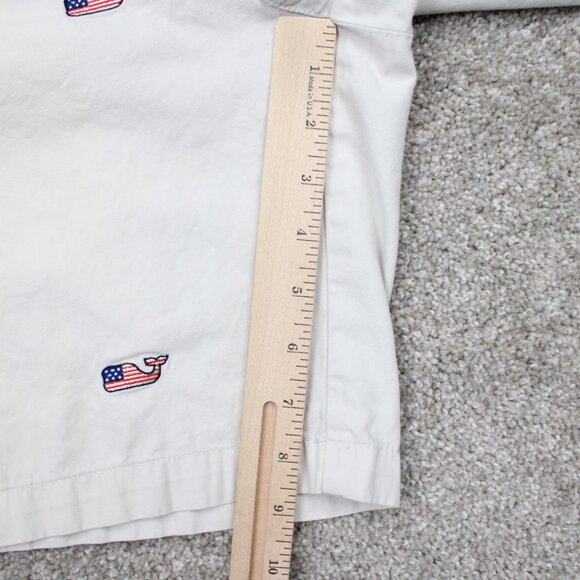 Vineyard Vines Breaker AOP Shorts Mens 32 Beige US Flag Whale All Over Print - Picture 4 of 14